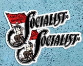 Set Two Socialist Large Vinyl Stickers | Edwardian Socialism | Retro Socialism, Equal Opportunity Flag, Small Gift