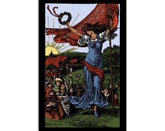 Leftist Poster: The Emancipation of Labour, Walter Crane in Color | Edwardian Socialism, May Day 1903 Retro Socialist Pro-Labor Art Unframed