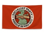 Socialist Flag: Socialist Party | Workers of the World Unite | Retro Edwardian 34.5x56 inch Flag Socialism, Leftist, Pro-Worker