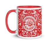 Leftist Mug: Workingmen Unite! Red Interior | Edwardian Socialism, Retro Socialist Gift, Leftist Communist Anti-Capitalist Pro-Labor Ceramic