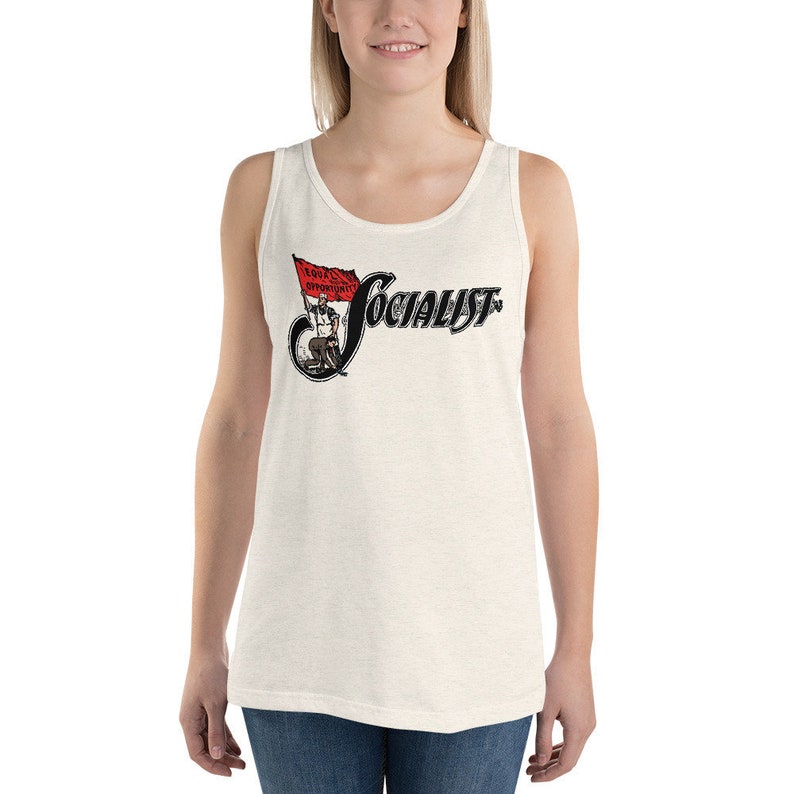 Socialist Tank: Socialist Flag Retro Leftist Shirt, Unisex, Pro-Labor, Anti-Capitalist, Equal Opportunity, Socialist Gift, Socialism image 1