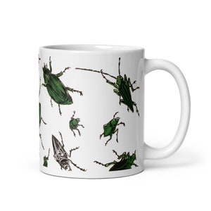 Insect Mug, American Insects, Beetles | Victorian Entomology Mug, Beetle Mug, Insect Gift, Ceramic Mug