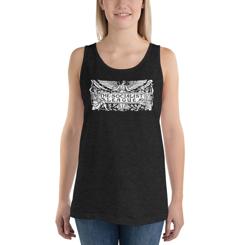 Socialist Tank: The Socialist League Agitate, Educate, Organize Socialist Gift, Walter Crane Socialism Unisex Tank, Leftist Charcoal-black Tribl