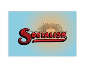Socialist Poster: Socialism Sunrise  | Retro Edwardian Leftist Wall Art, Anti-Capitalist Gift Unframed