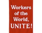Workers Flag: Workers of the World, Unite! 5x3 Foot Retro Socialist, Leftist, Anti-Capitalist, Communist, Pro-Union, Pro-Worker Banner