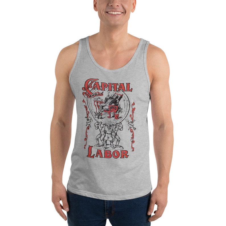 Workers Tank: Capital and Labor Unisex Socialism Leftist Shirt, Retro Communist, Socialist, Communism, Anti-Capitalist, pro-Union Gift Athletic Heather