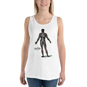 Anatomical Tank, Circulation Anatomy Unisex Tank Top, Medical Gift, Blood, Science, Physiology, Cardiovascular, Doctor Gift White