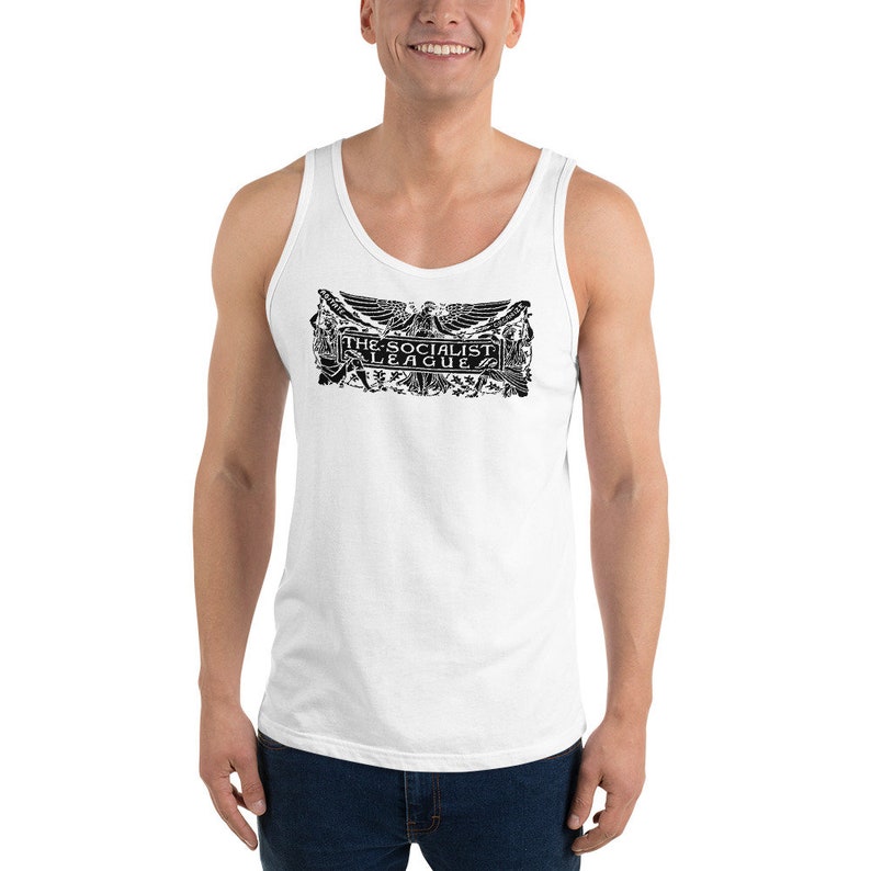 Socialist Tank: The Socialist League Agitate, Educate, Organize Socialist Gift, Walter Crane Socialism Unisex Tank, Leftist White