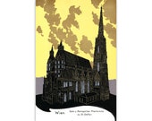 Austria Poster: St Stephan Parish Church, Vienna Vintage Reproduction Pfarrkirche St Stefan Religious Gothic Architecture Postcard Art Print