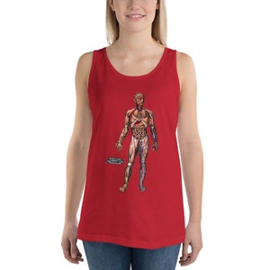 Anatomy Tank Top: Viscera in Position Victorian Illustration Anatomical Unisex Shirt, Medical Gift Red