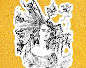 Edwardian "Arranging the Hair" Sticker | Hairdresser Gift, Stylist Gift, Salon, Beauty, Devils, Angels, Small Gift