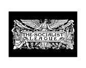 Socialist Poster: The Socialist League, White on Black | Agitate, Educate, Organize! Walter Crane Socialism, Leftist Unframed