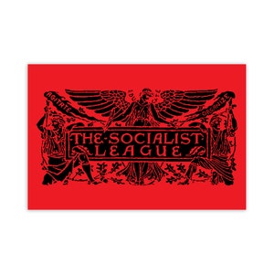 Socialist Poster: The Socialist League, Black on Red Agitate, Educate, Organize! Walter Crane Socialism 12x18&quot; Leftist Unframed