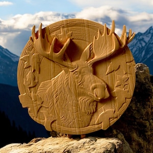 Elk - Plaque - Sign -  - Wall Decor  - CNC Carving - STL - Download - 2025