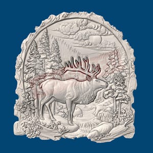 ELK - Plaque - Sign - Wall Decor  - CNC Carving - 3D STL Files - Download - 2025 - Wood Carving Files