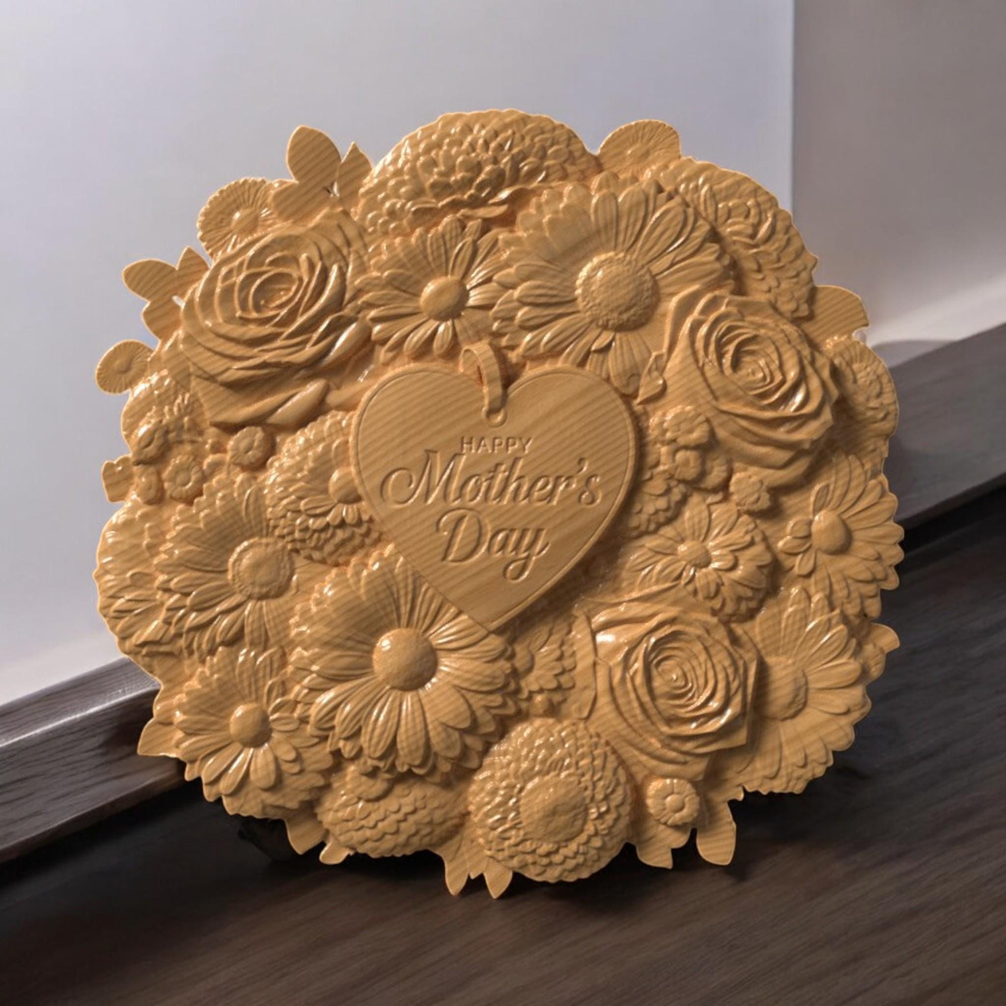 Mothers Day - Plaque - Sign -  - Wall Decor  - CNC Carving - STL - Download - 2025