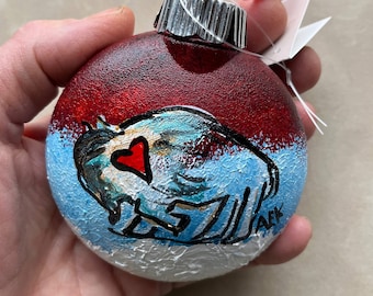 3 inch Heart of a Buffalo Ornament - Bflo Ornament - Bison Ornament - Small Hand Painted Christmas Ornament - Buffalo NY - Buffalo Gift