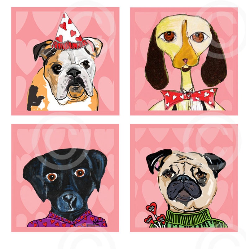 Bulldog Magnet Funny Dog Art Dog Gift Bottle Cap Dog Magnets Funny Dog Magnets Black Lab Pug Pink Dog Bottle Cap Magnets