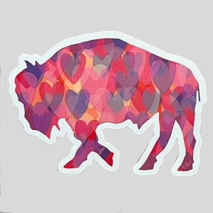 Heart Buffalo Waterproof Vinyl Sticker Buffalo Love Buffalove Gift image 3