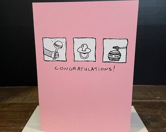 Expecting! (Preggers - Pink) - Screen Printed Card