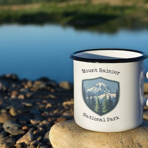 Mount Rainier National Park Enameled Camping Mug