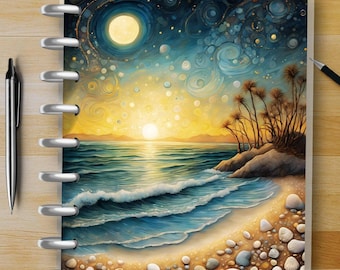 Just Beachy 4, Laminated Happy Planner Cover – Reversible, Custom Sizes