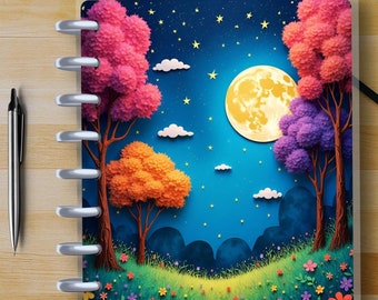 Rainbow Forest #1 - Happy Planner Custom Laminated Cover - BIG and Classic Sizes - Reversible