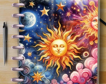 Celestial Landscape #1 - Happy Planner Custom Laminated Cover - BIG, Classic, Mini & Erin Condren 7x9 Sizes - Reversible