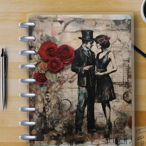 My Vintage Love #1 - Happy Planner Custom Laminated Cover - Classic Size - Reversible