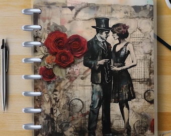 My Vintage Love #1 - Happy Planner Custom Laminated Cover - Classic Size - Reversible