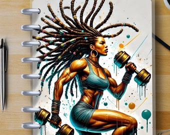 Fit Sistas #3 - Happy Planner Custom Laminated Cover - Classic Size - Reversible