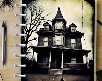 Ooh Spooky! #3 - Happy Planner Custom Laminated Cover - Classic Size -  Reversible