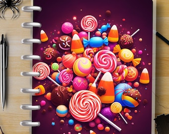 Confectionary Chaos #3 - Happy Planner Custom Laminated Cover - Classic Size - Reversible