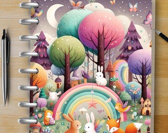Whimsical Forest #1 - Happy Planner Custom Laminated Cover - BIG & Classic Size - Reversible
