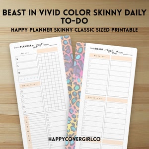 Beast in Vivid Color Daily Planner Printable: Happy Planner Skinny Classic (PDF Download)
