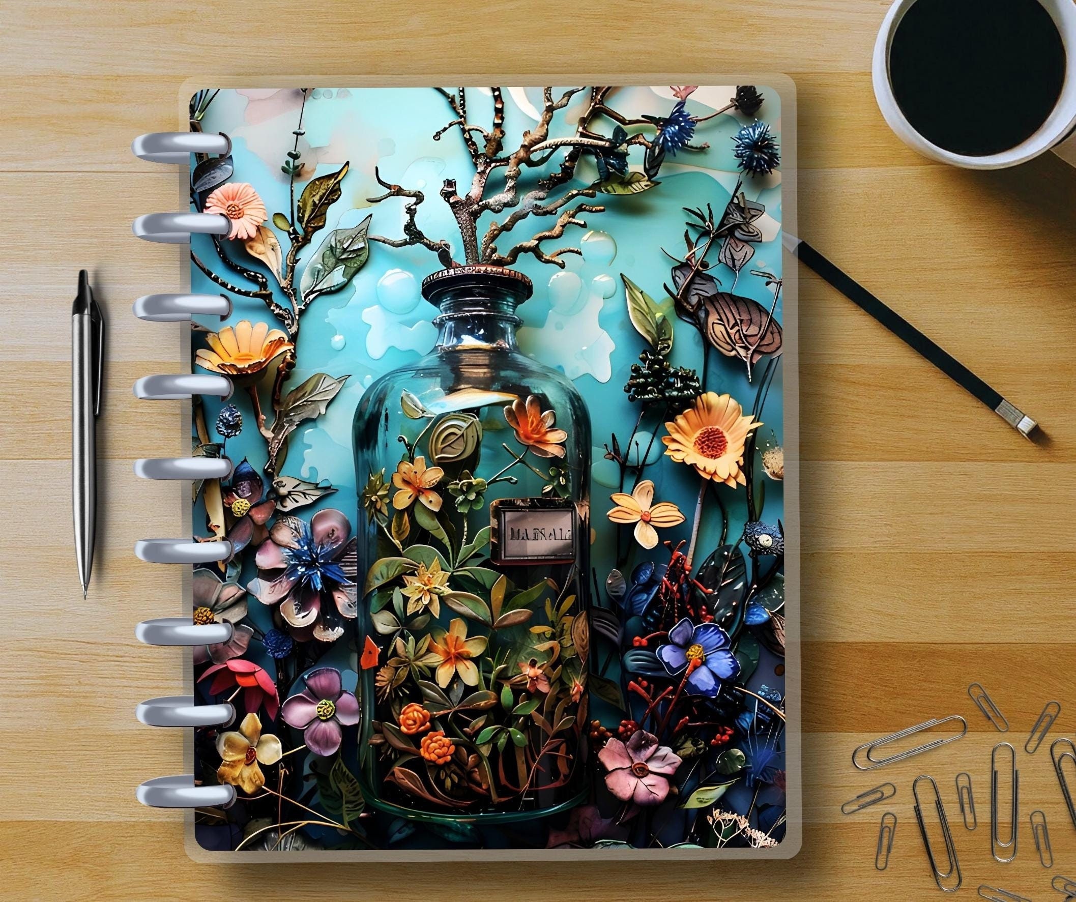 Rustic Apothecary #5 - Happy Planner Custom Laminated Cover - BIG, Classic, Skinny Classic, Mini & Erin Condren 7x9 Sizes - Reversible
