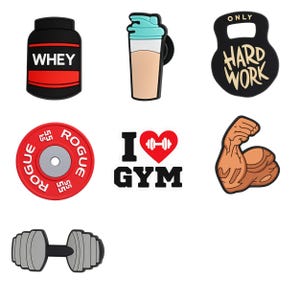 Gym Shoe Charms – Fitness, Workout Accessories for Bodybuilders, Athletes, Gym Lovers for Clogs, Sandals, Sneakers, Bags with holes