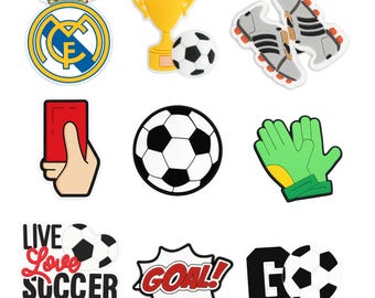 Madrid White Club Soccer Shoe Charms  Madrid Style Charms for Clogs and Sneakers – Gift for Soccer Fans and Club Supporters