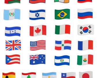 Adornos para zuecos con banderas nacionales: banderas nacionales para un estilo global y orgullo cultural