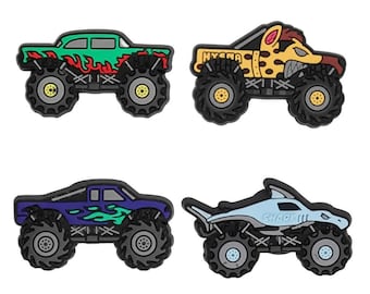 Monster Truck Shoe Charms – Fast Racing Charms for Foam Clogs, Sandals and Sneakers – Bold Style for Kids