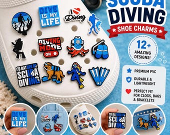 Scuba Diving Shoe Charms – Ocean Adventure PVC Clog Decorations