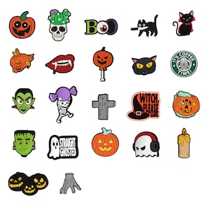 Adornos para zapatos de Halloween: adornos espeluznantes y adorables para zuecos, sandalias y zapatillas con agujeros / Pines de truco o trato con un toque otoñal