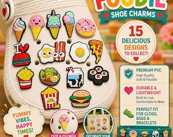 Foodie Shoe Charms – Fun Bites for Clogs, Sandals, and Bags