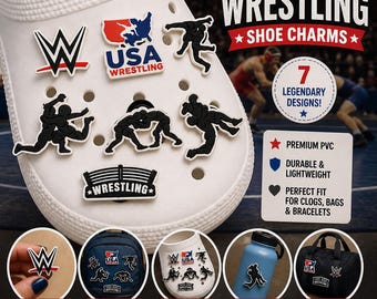 Wrestling Shoe Charms – Combat Sports Accessories for Grapplers, Wrestling Fans for Clogs, Sandals, Sneakers, Bags & Bracelets with holes