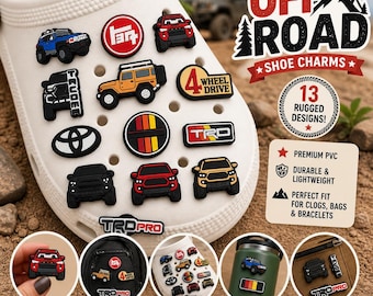 Off-Road Shoe Charms – 4x4 Adventure Charm for Clogs, Sandals and Sneakers – 4WD Trail-Ready Gift - For Toyota Enthusiasts
