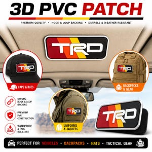 Retro Off-Road Style 3D PVC Hook and Loop Tactical Patch - TRD Emblem Style for Toyota Enthusiasts