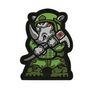 3D-pvc-klittenbandpatches – tactische neushoornstijl