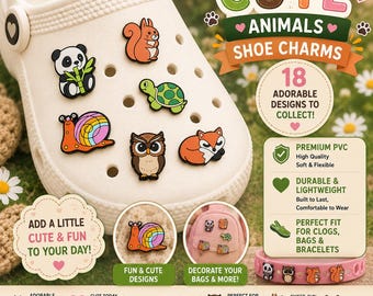 Adorables adornos de animales para zapatos: accesorios de PVC con motivos de bosque, selva y océano.