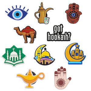 Arabic Shoe Charms – Charms with Evil Eye, Hamsa and Boho Symbols for Clogs, Sandals and Sneaker Accessories