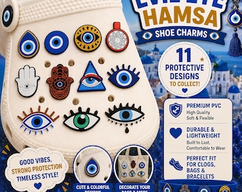 Amuleti con occhio di Allah e Hamsa per scarpe – Protezione spirituale per zoccoli